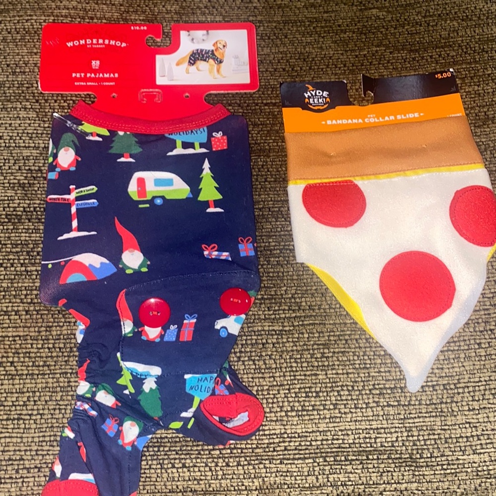 🎈Sale🎈NWT Pet Pajamas & Pizza Bandana Bundle